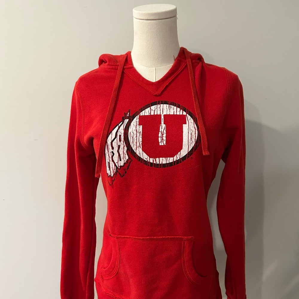 Knights Apparel Red Fitted Utah Utes Sweatshirt